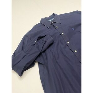 Men's Ralph Lauren Blake Navy Blue Cotton Long Sleeve Button Up Shirt XL
